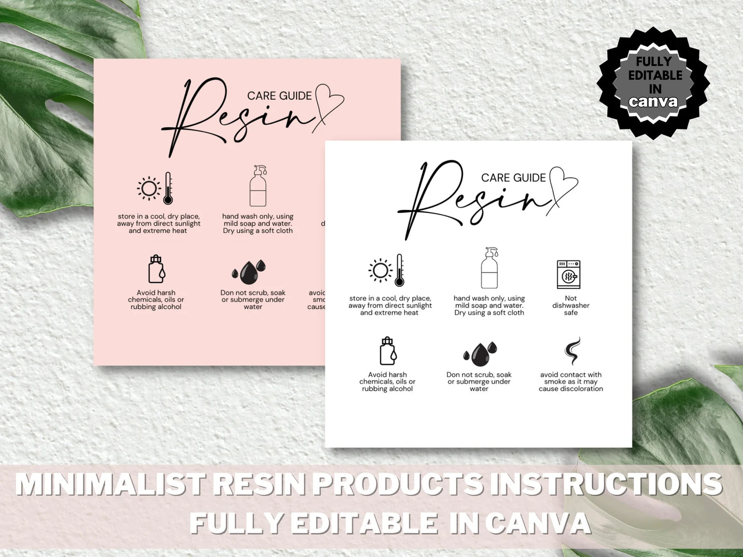 Resin Care Card Editable Template