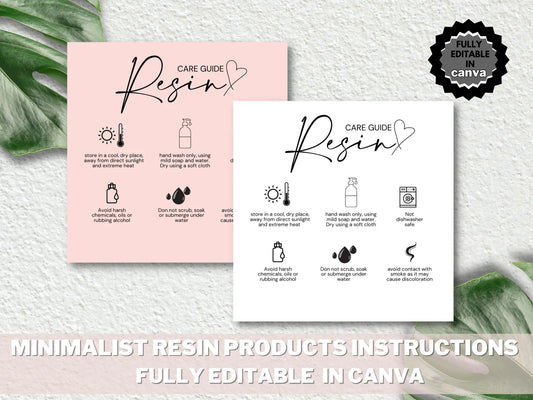 Resin Care Card Editable Template